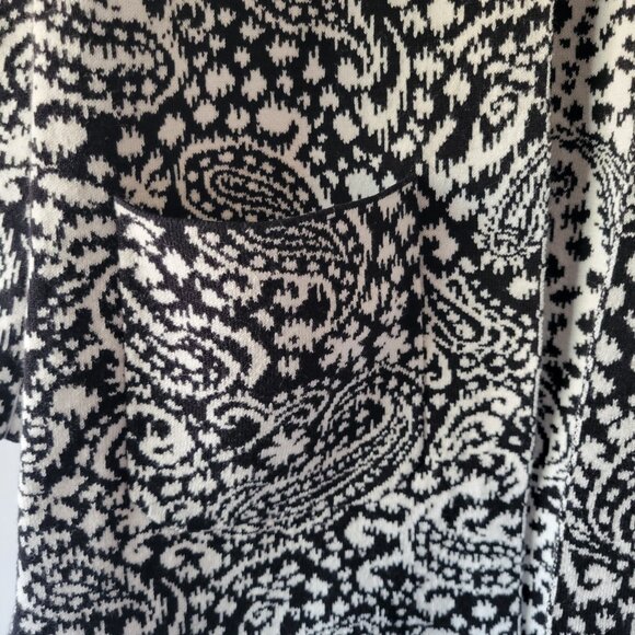 Ruby Rd Petite Women’s PS Open Front Cardigan Sweater, Black/White, Long Sleeve, - Picture 2 of 9